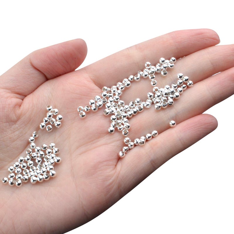 Aylifu Crimp Beads 3mm, 1000 Pieces Stopper Beads Metal Bead Spacers for DIY Bracelet Jewelry Making, Silver - Image 3